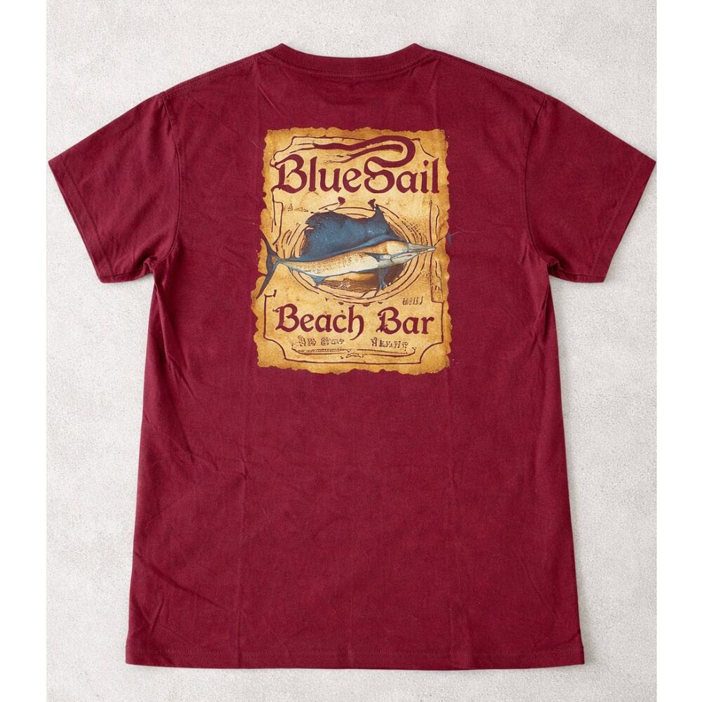 NWOT Blue Sail Beach Bar Key West Marlin Graphic Tee - Maroon - Size L